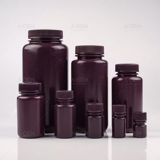 Récipient liquide en plastique transparent vide pour médicaments de laboratoire de 30ml, bouteille de réactif à large bouche B
