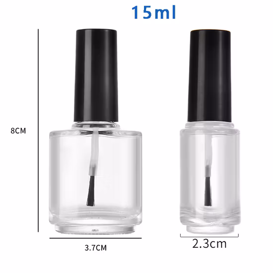 5ml 10ml 15ml bouteille de vernis à ongles à fond épais séparément avec brosse bouteille de colle d'huile à ongles bouteille de mélange carrée d'huile à ongles avec brosse