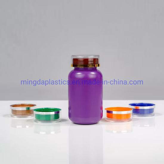 Couleur de bouteille ronde d'emballage en plastique de HDPE de pilule/comprimés/capsule/vitamine 200ml