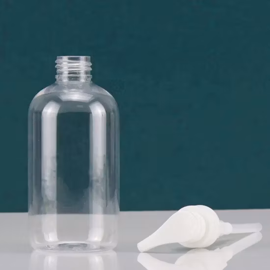 Bouteille de shampoing ronde en plastique PET transparent, vente en gros, 250ml, 350ml, 550ml, 700ml